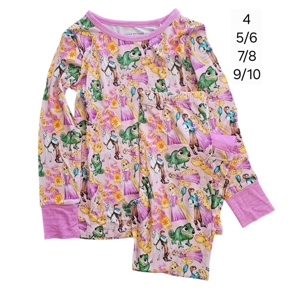 BAMBOO Kids Pajama Set - Purple and Yellow